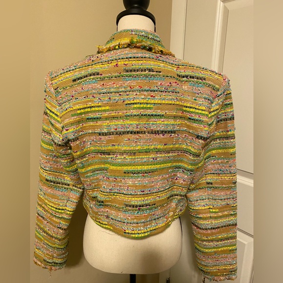 Bright Multicolor Tweed Beach Jacket Size 8 - Picture 11 of 11